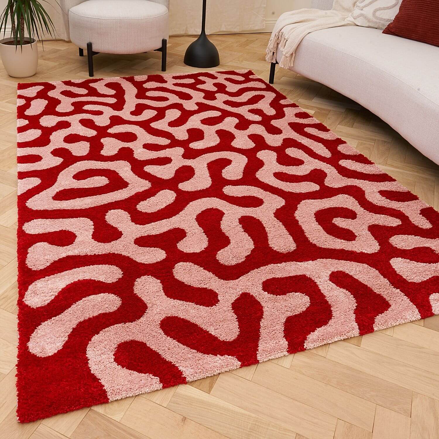 Joli Doodle Red & Pink Rug - PN Home