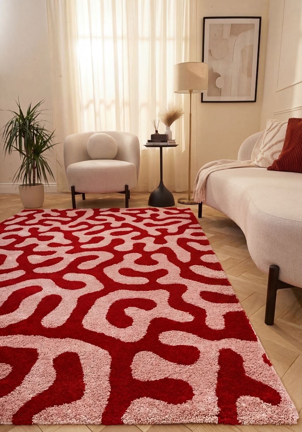 Joli Doodle Red & Pink Rug - PN Home