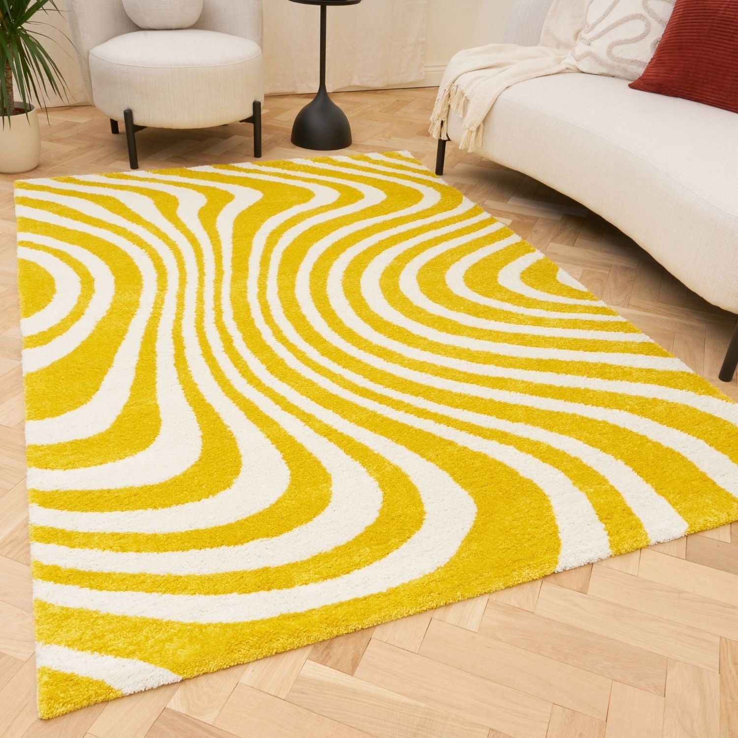 Joli Striped Yellow & White Rug - PN Home