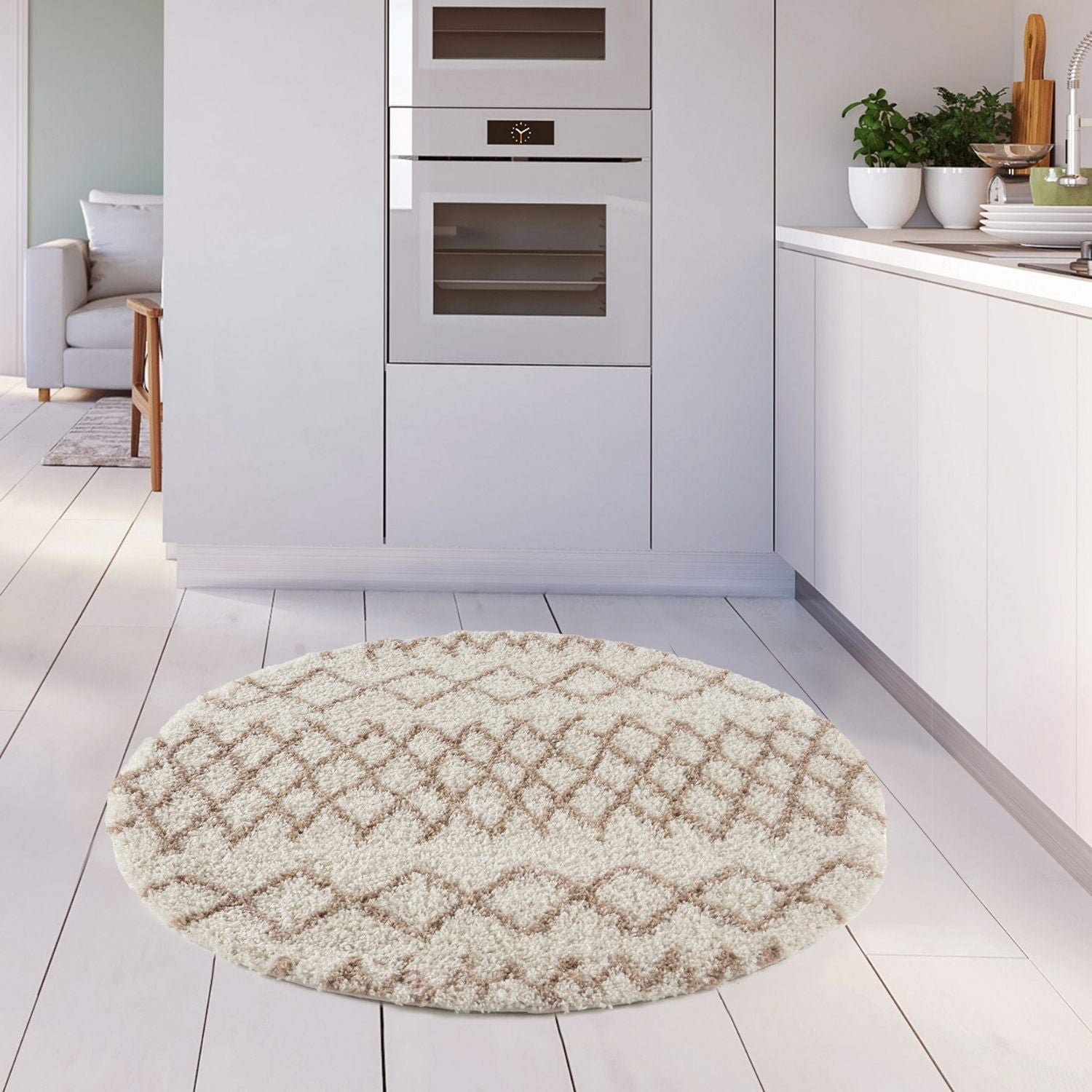 Moroccan Ivory Beige Shaggy Rug | 930 - PN Home