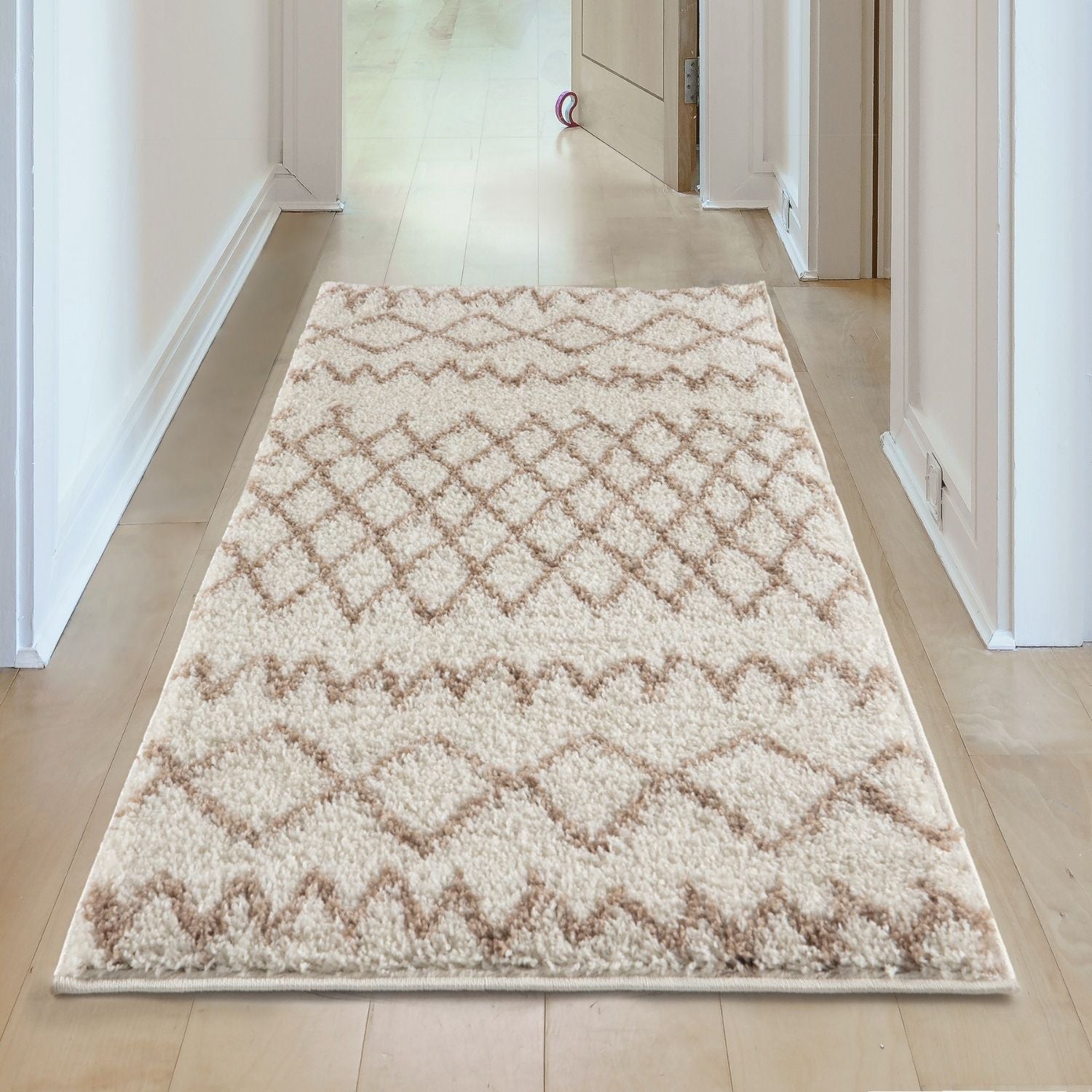 Moroccan Ivory Beige Shaggy Rug | 930 - PN Home