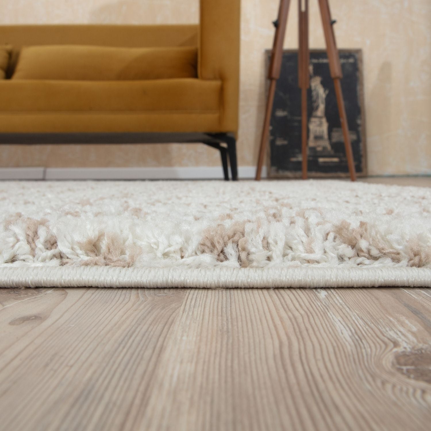Moroccan Ivory Beige Shaggy Rug | 930 - PN Home