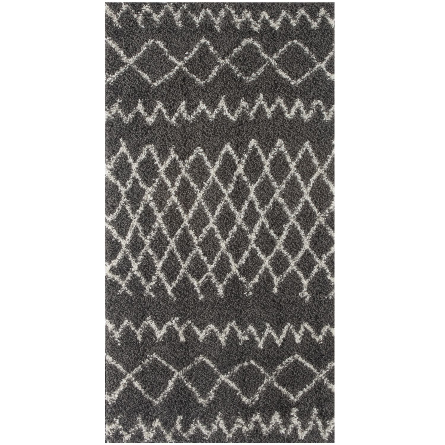Moroccan Dark Grey Shaggy Rug | 940 - PN Home