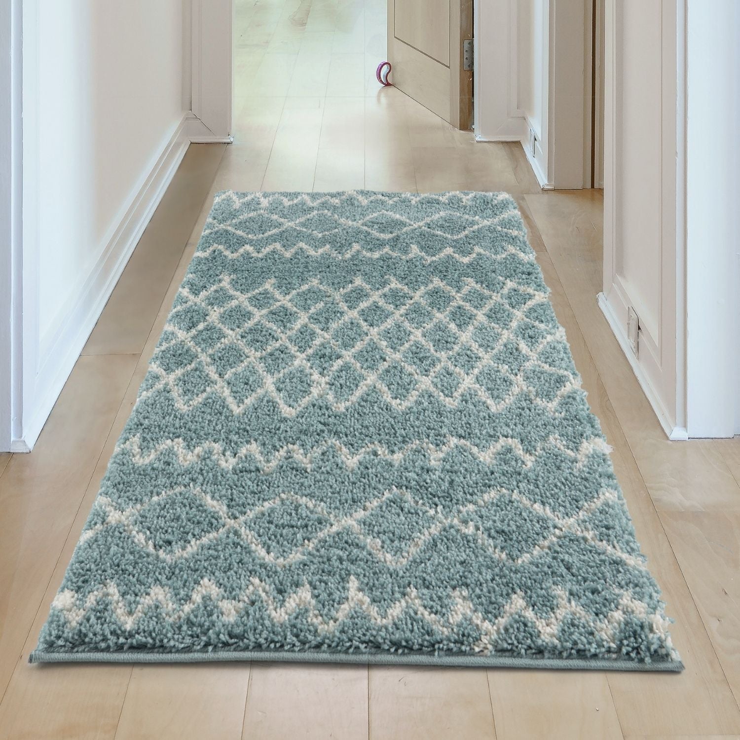 Moroccan Duck Egg Blue Shaggy Rug | 950 - PN Home