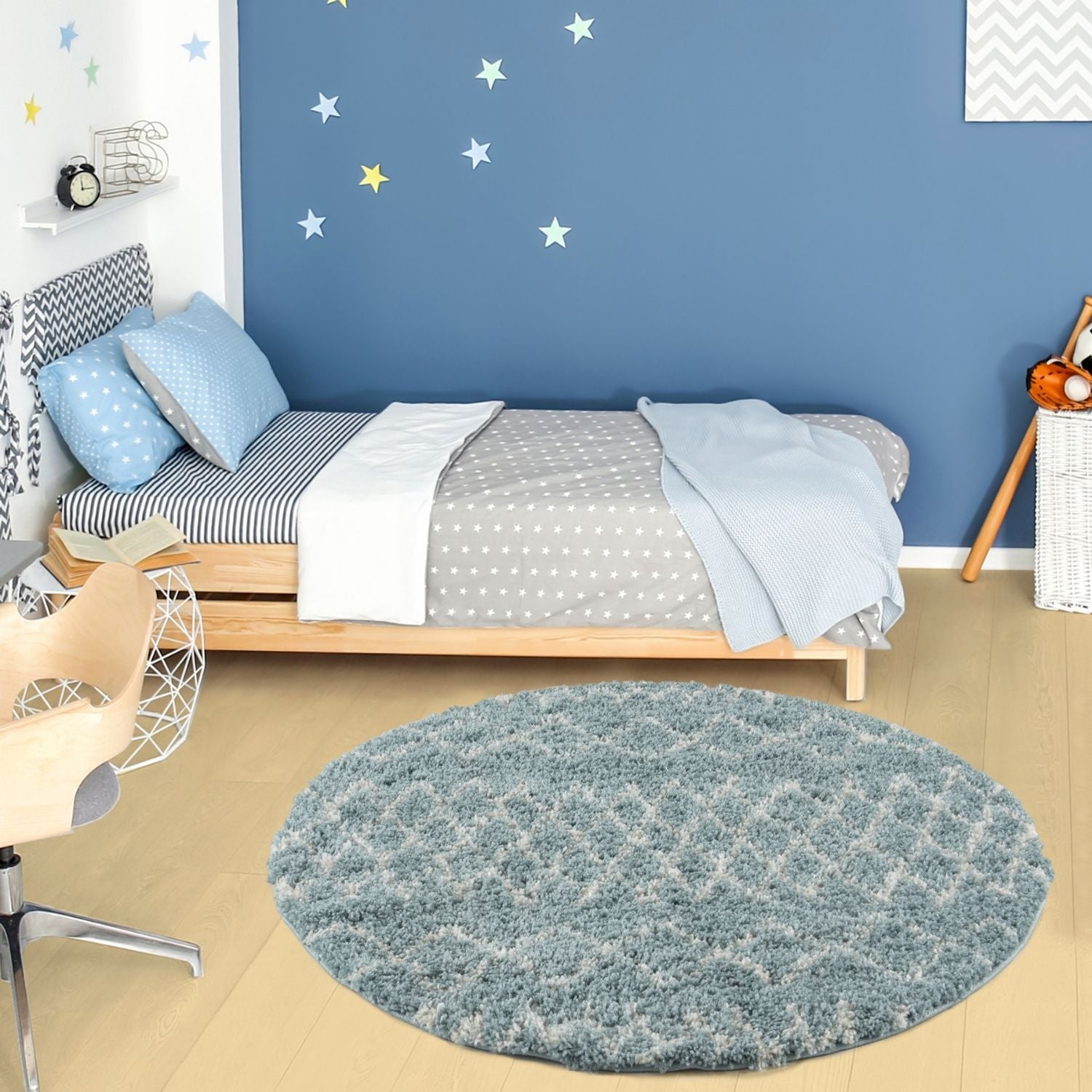 Moroccan Duck Egg Blue Shaggy Rug | 950 - PN Home