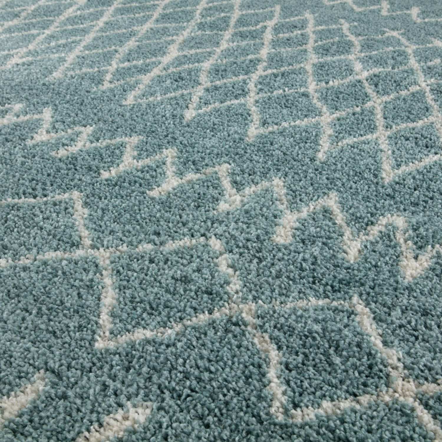 Moroccan Duck Egg Blue Shaggy Rug | 950 - PN Home