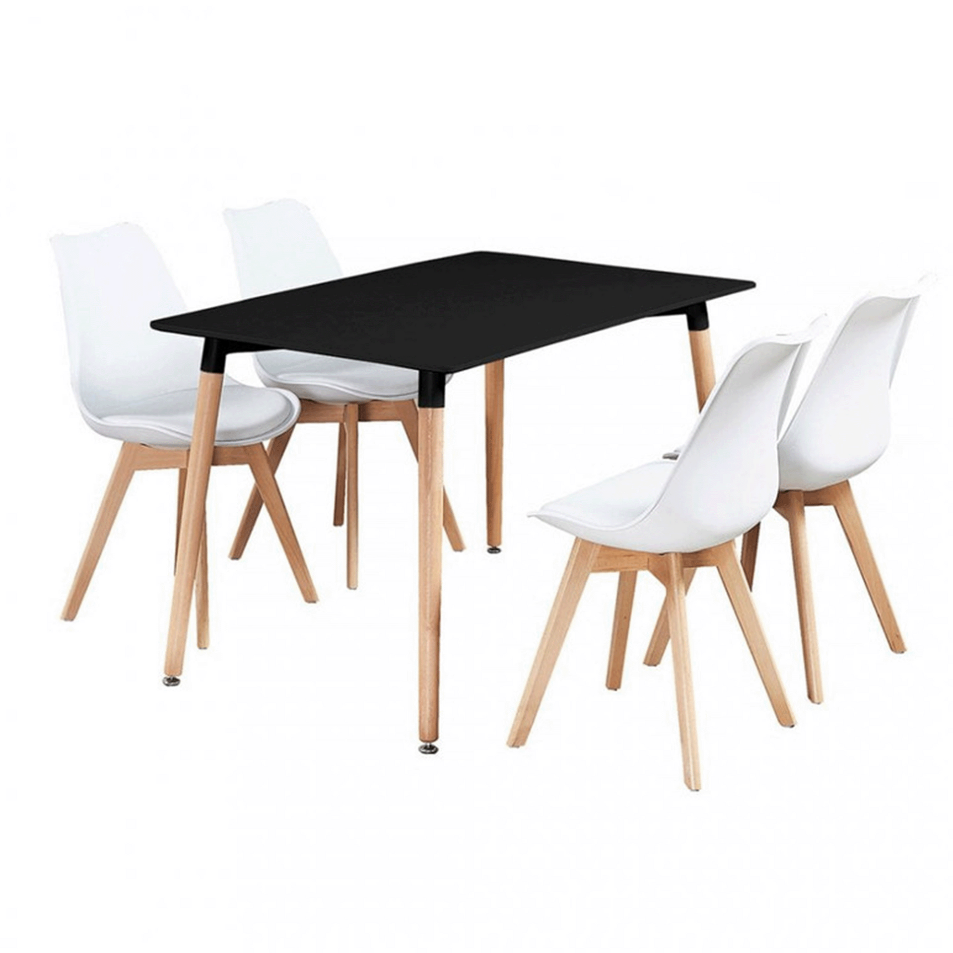 Halo Dining Table & Set 4 Jamie Lorenzo Tulip chairs Padded Seat
