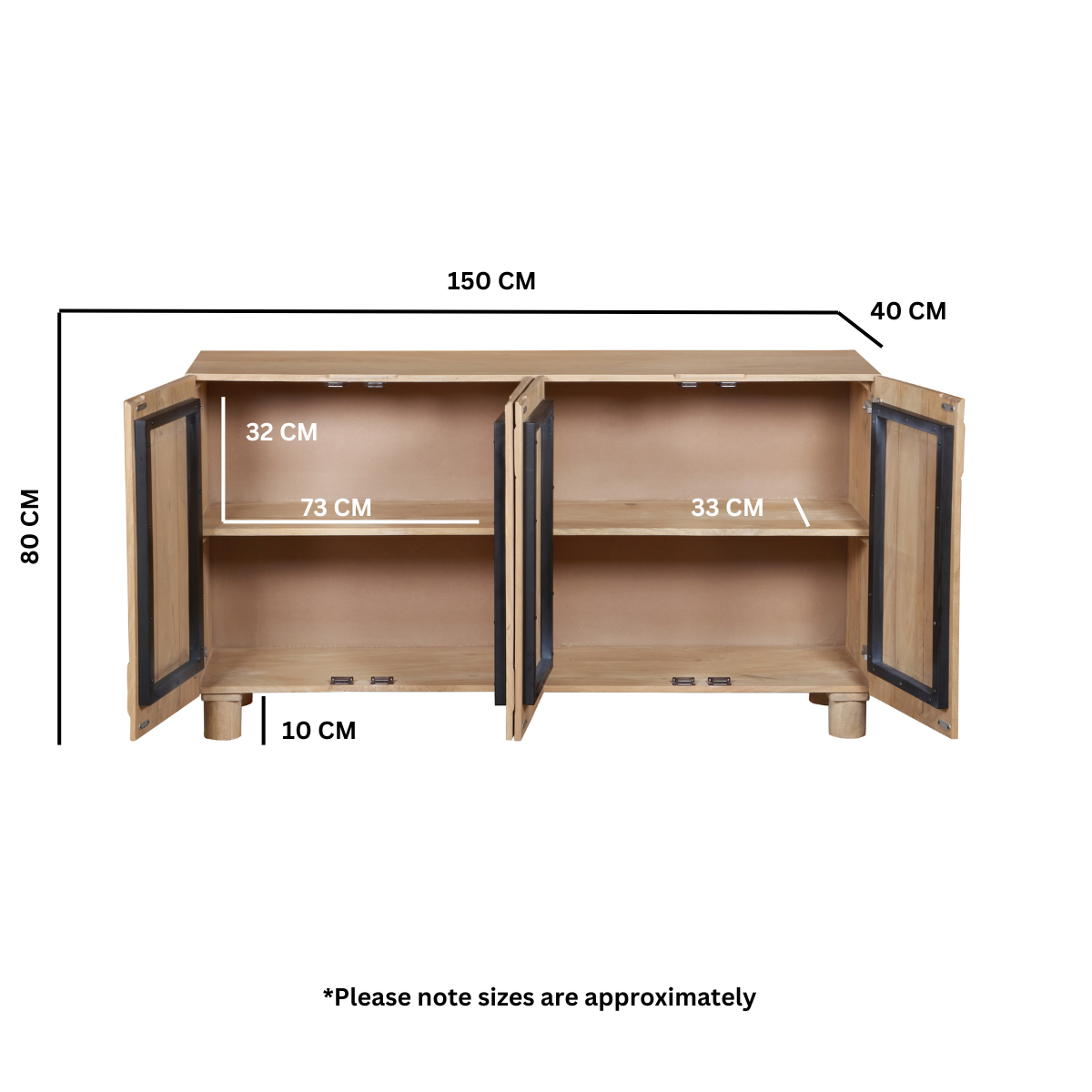 Ajmer Solid Wooden Extra Large Sideboard