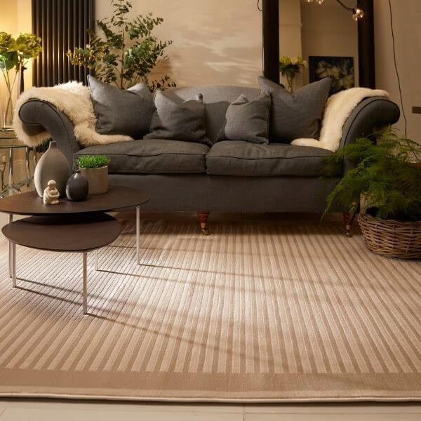 Belgrade Natural Striped Rug - PN Home