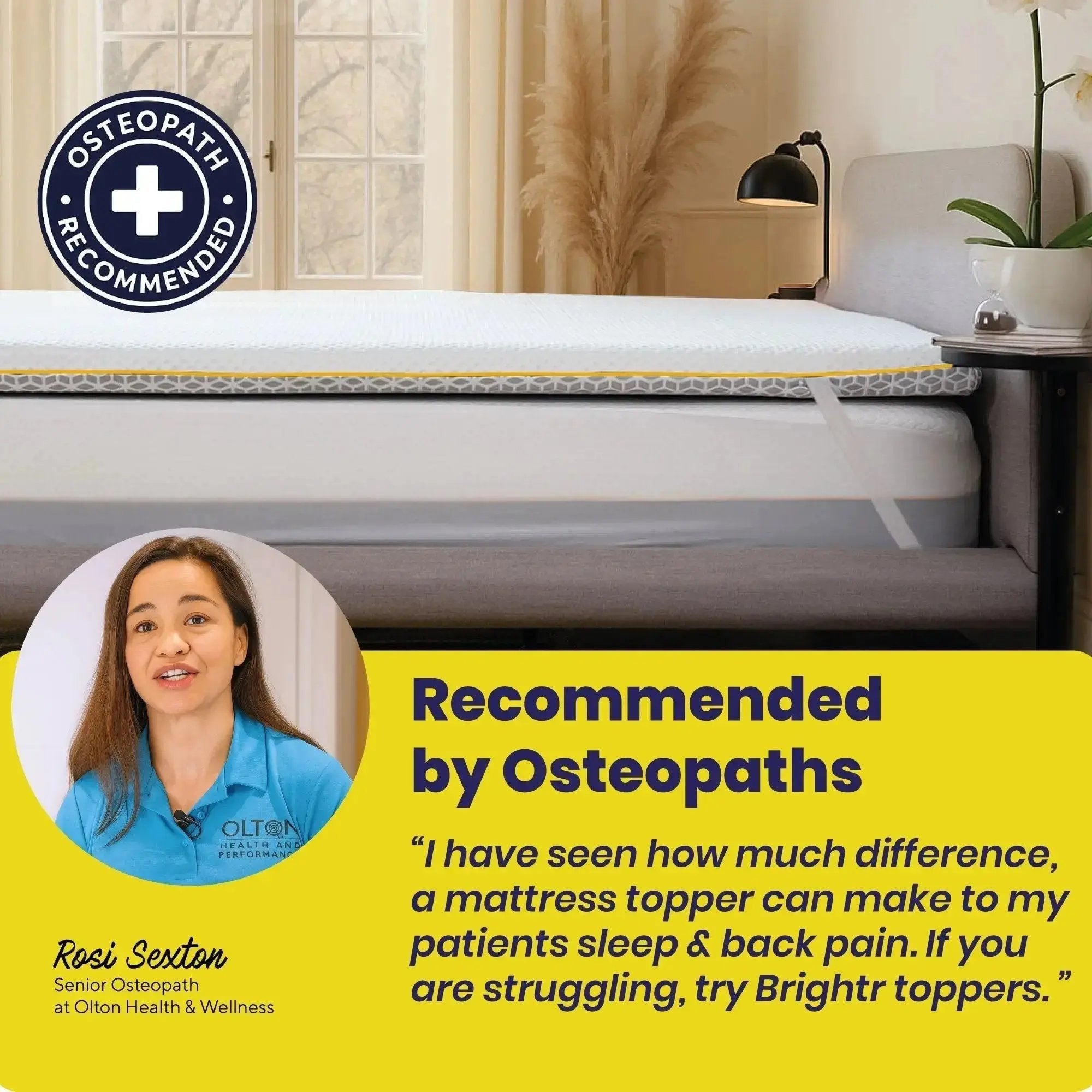 Brightr® Aurora 2 in 1 Best Memory Foam Mattress Topper Soft/Medium Firm