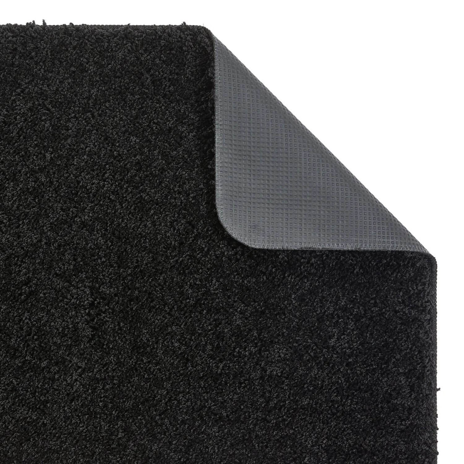 Washable Black Shaggy Rug - PN Home