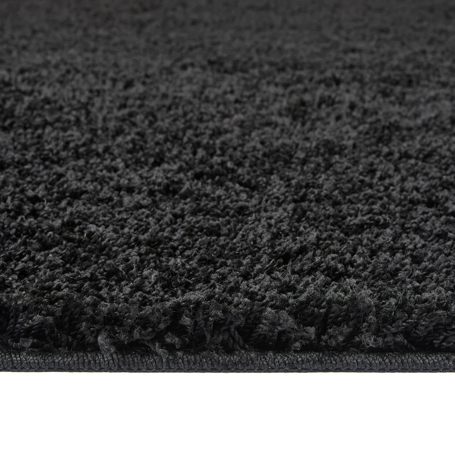 Washable Black Shaggy Rug - PN Home