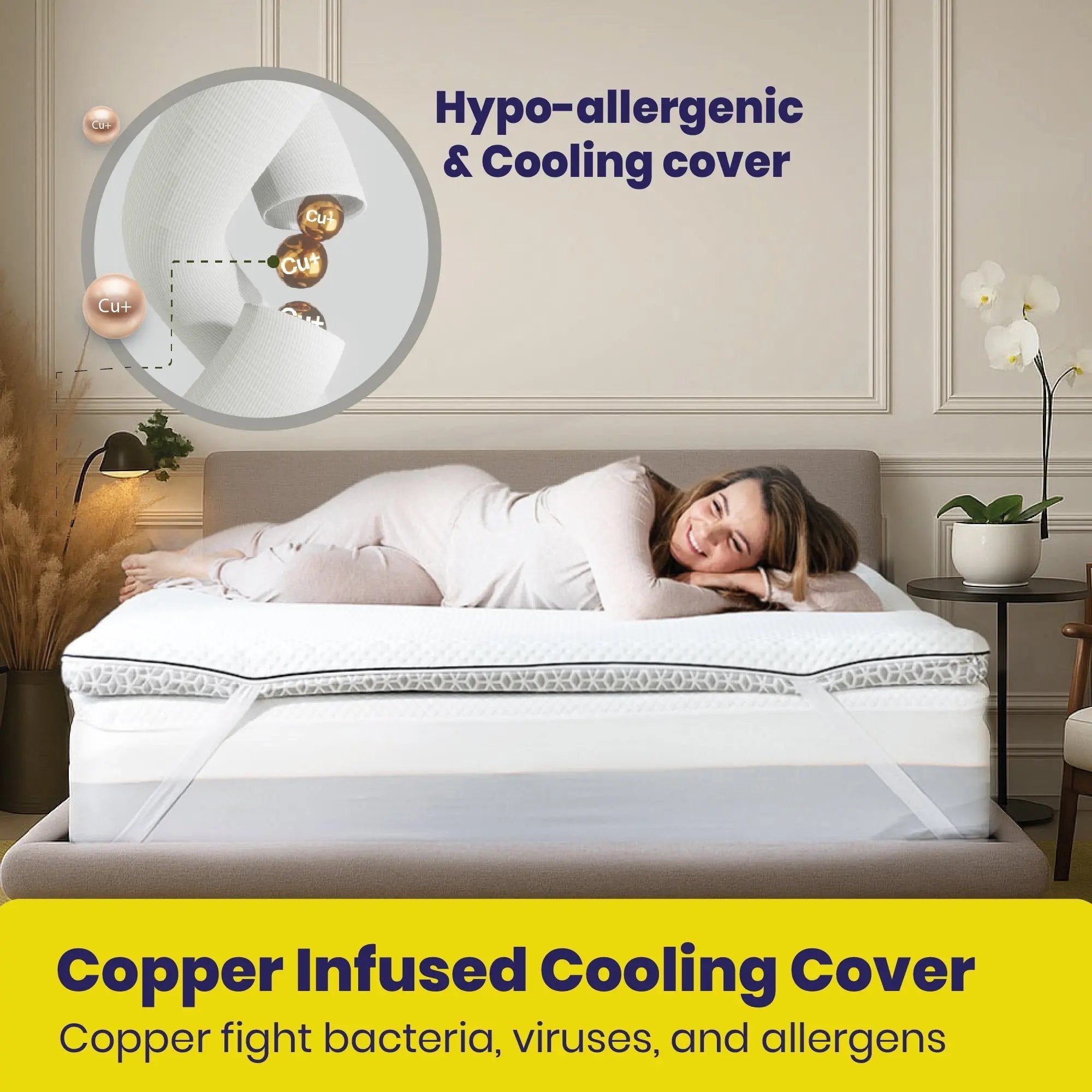 Brightr®  Titan Deluxe 2 in 1 Best Extra Firm Mattress Topper  - Firm/Extra Firm