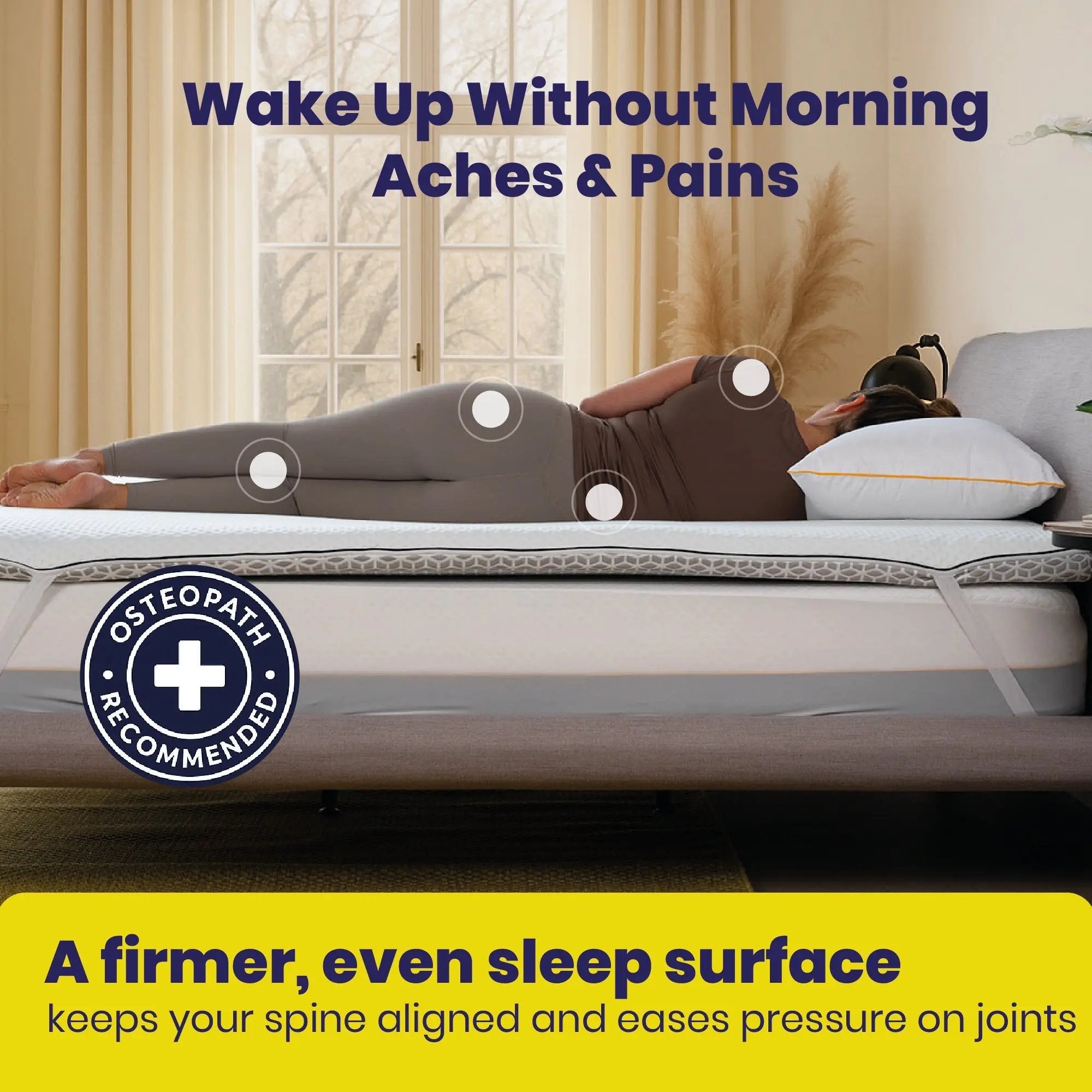 Brightr®  Titan Deluxe 2 in 1 Best Extra Firm Mattress Topper  - Firm/Extra Firm