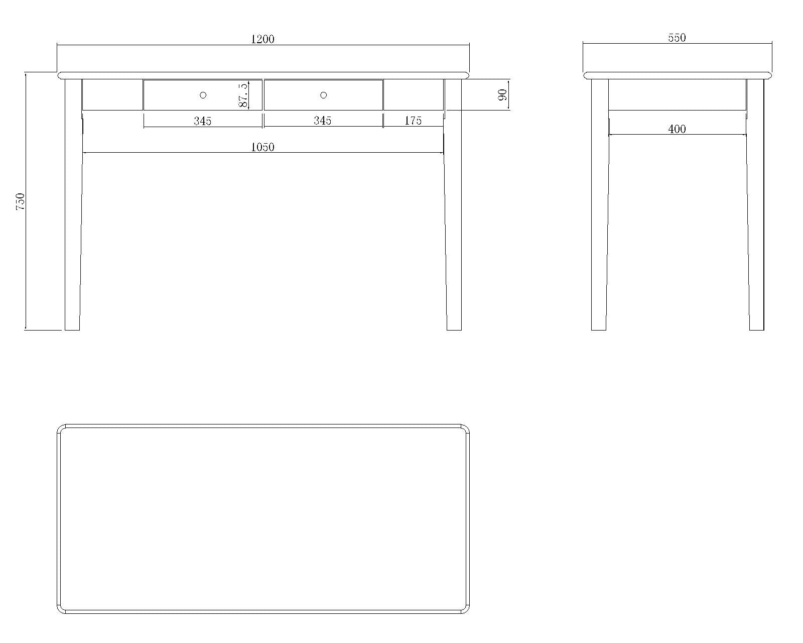 Wright Walnut Desk and Dressing Table