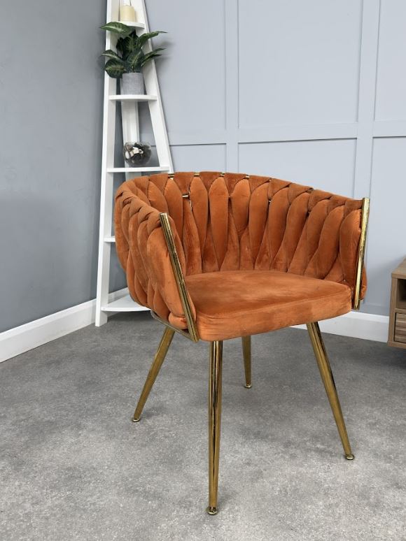 Roma Knot Dining Chair - Orange