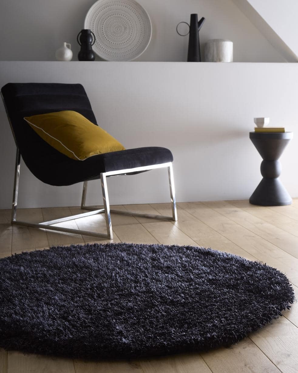 Chicago Black Shaggy Rug - PN Home