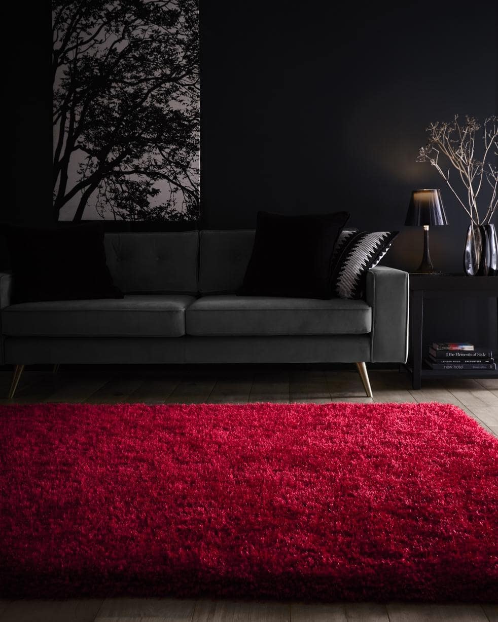 Chicago Red Shaggy Rug - PN Home