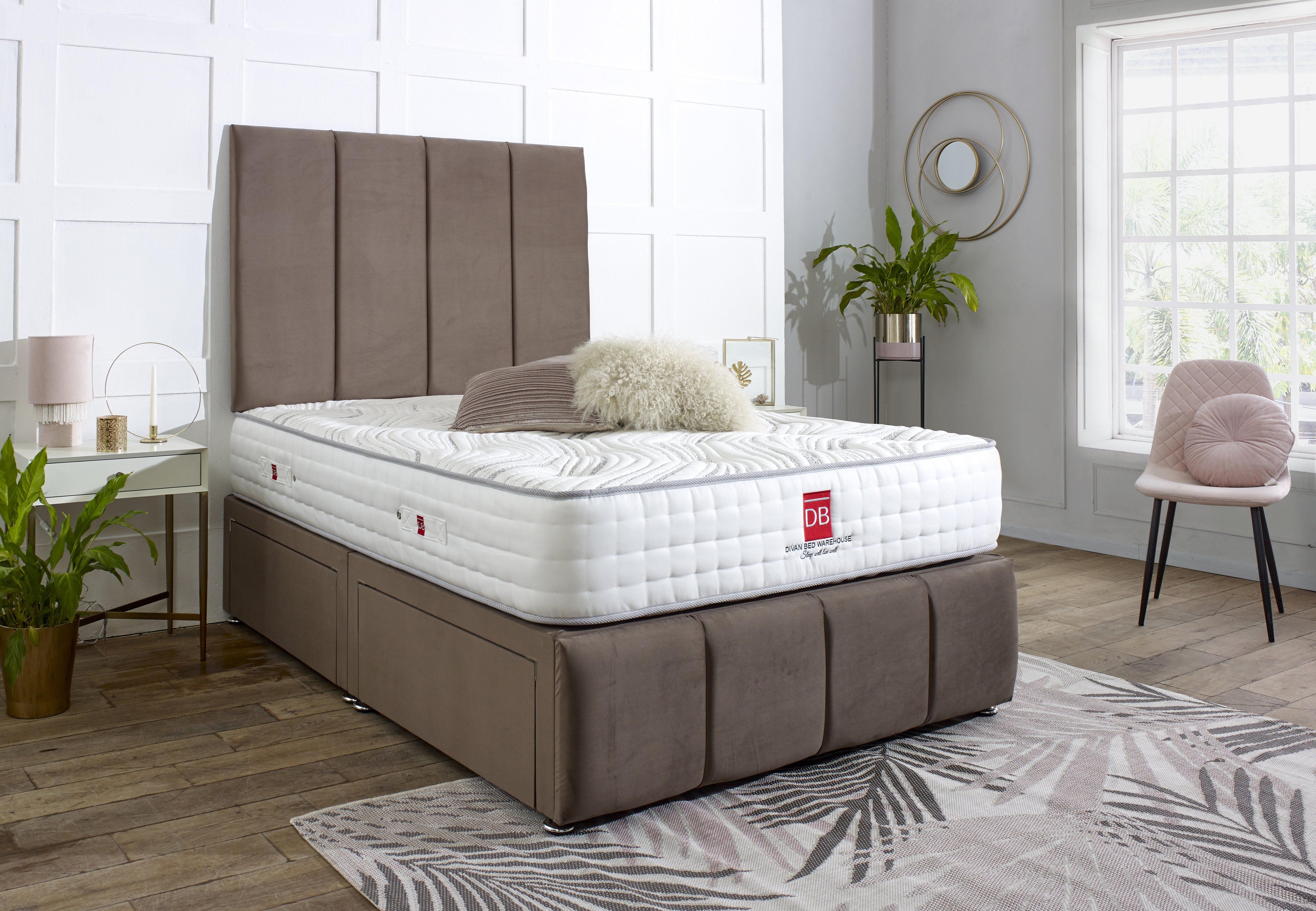 Milan Divan Bed Set with Tall Headboard and Footboard