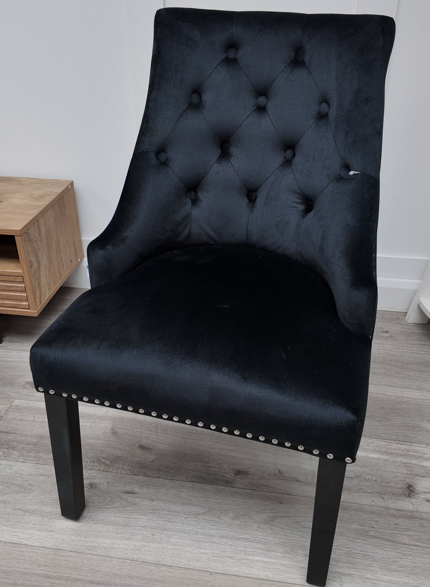 Windsor Velvet Dining Chair - Black