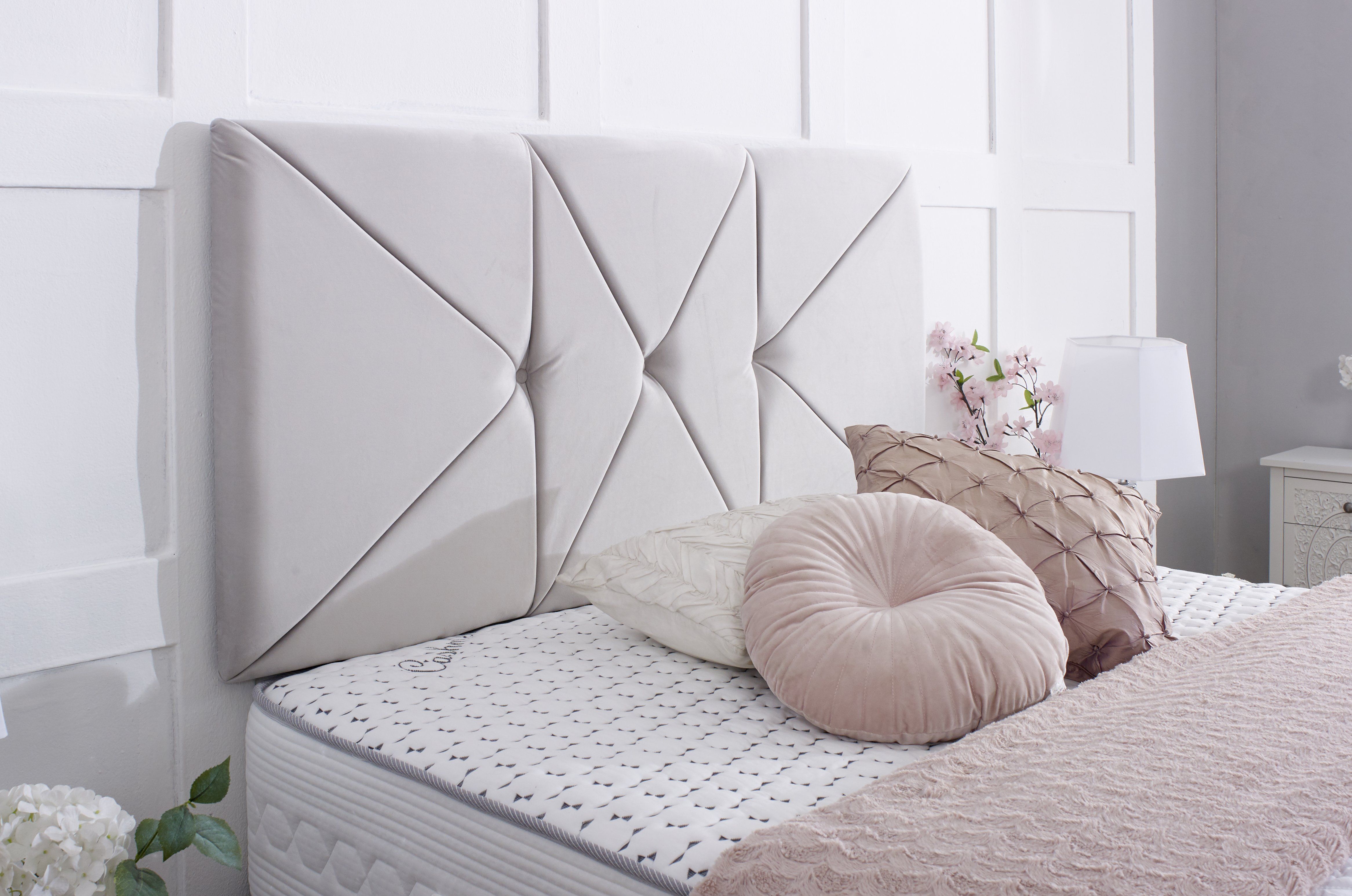 Prague Divan Bed Set with Button Headboard