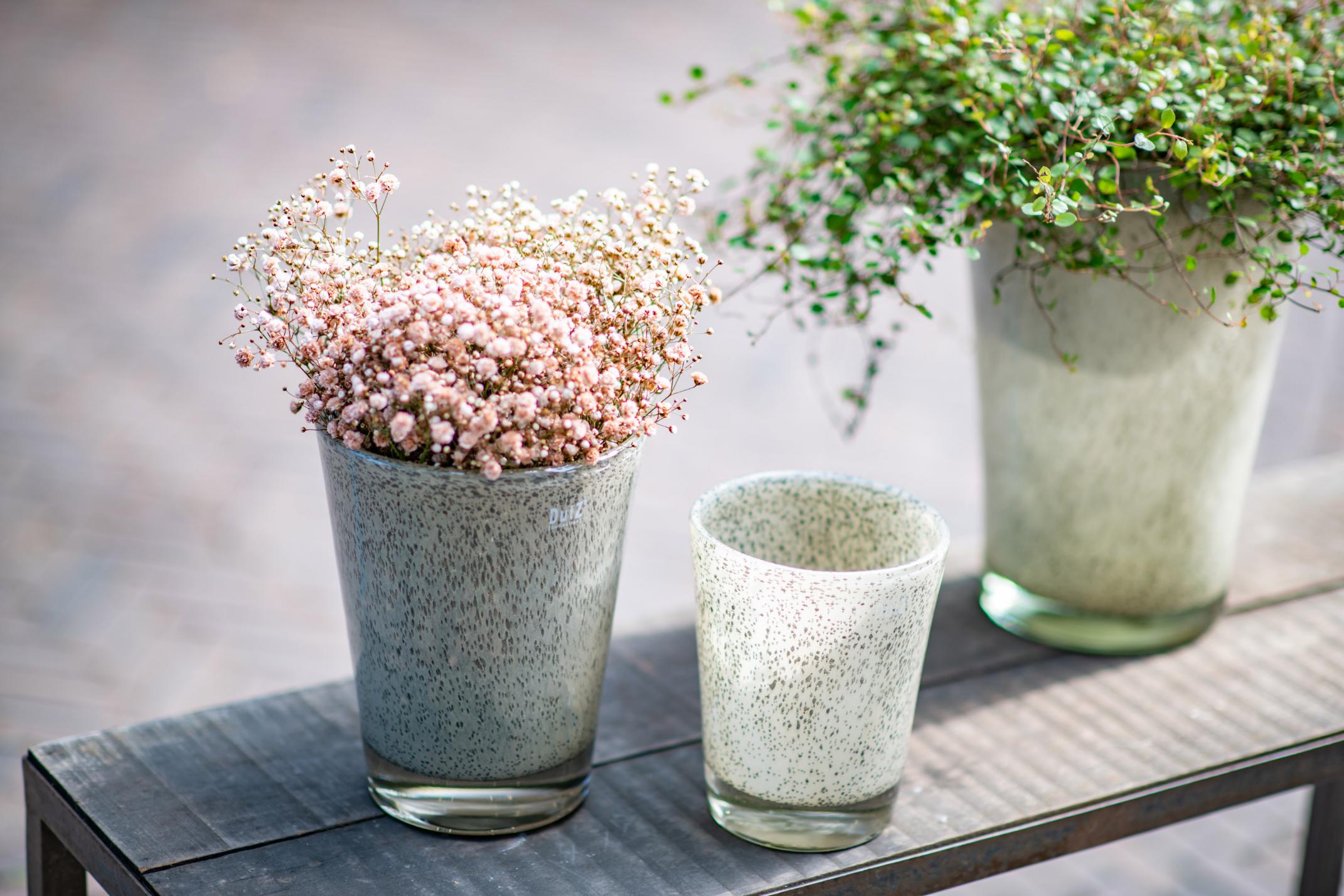 CONIC Vase - Thick Glass with Bubbles by DutZ