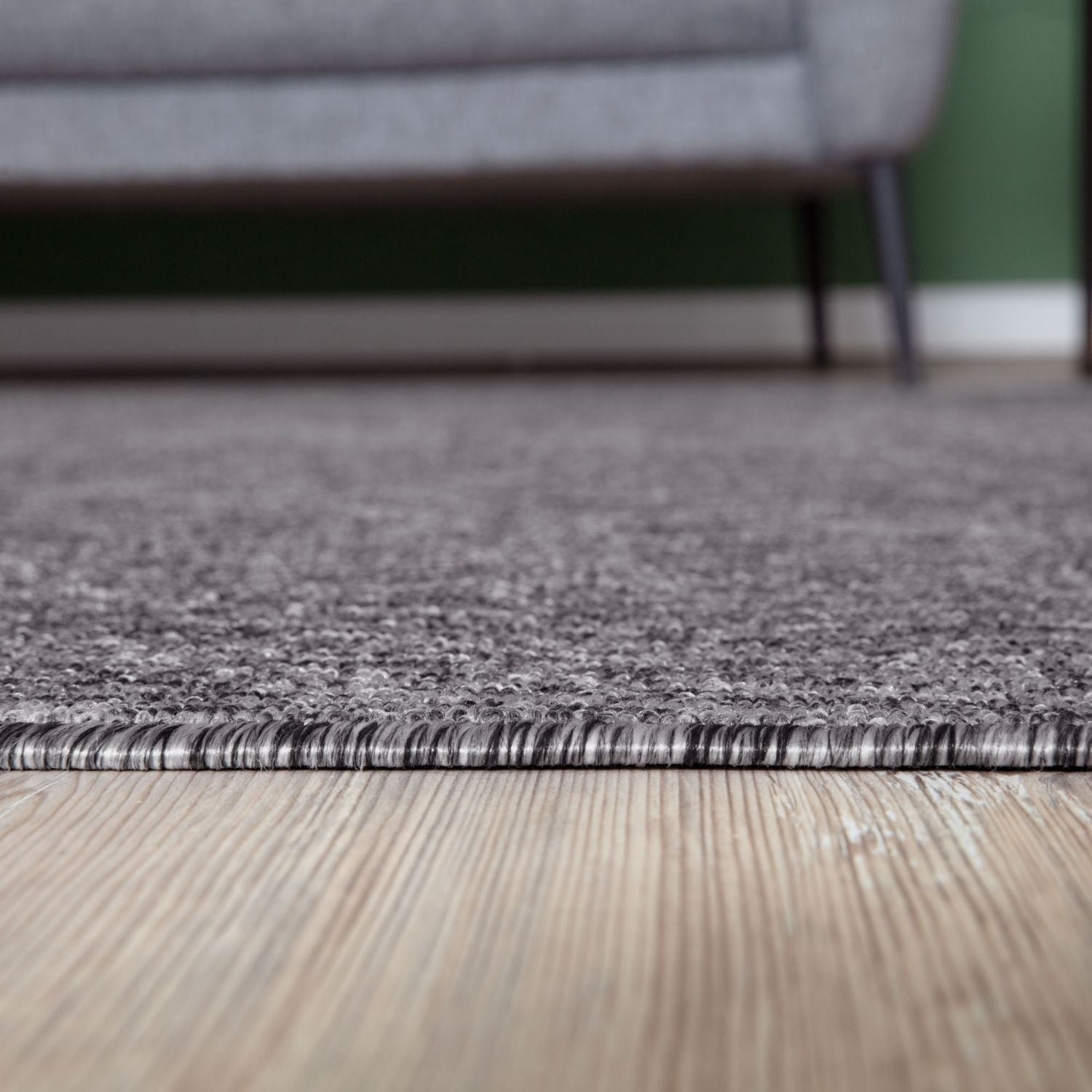 Flex Grey Low Pile Solid Rug - PN Home