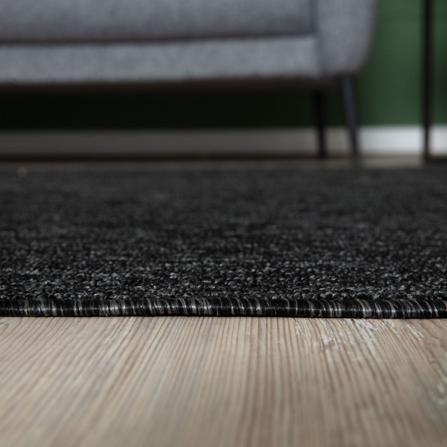 Flex Dark Grey Low Pile Solid  Rug - PN Home