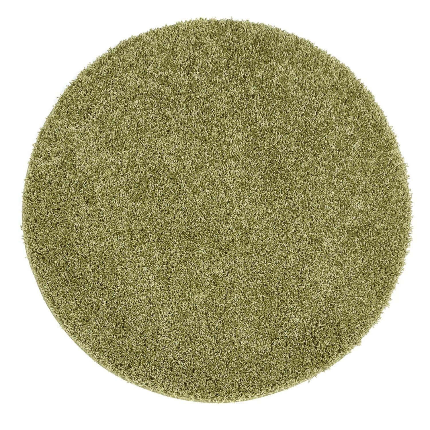 Washable Olive Green Shaggy Rug - PN Home