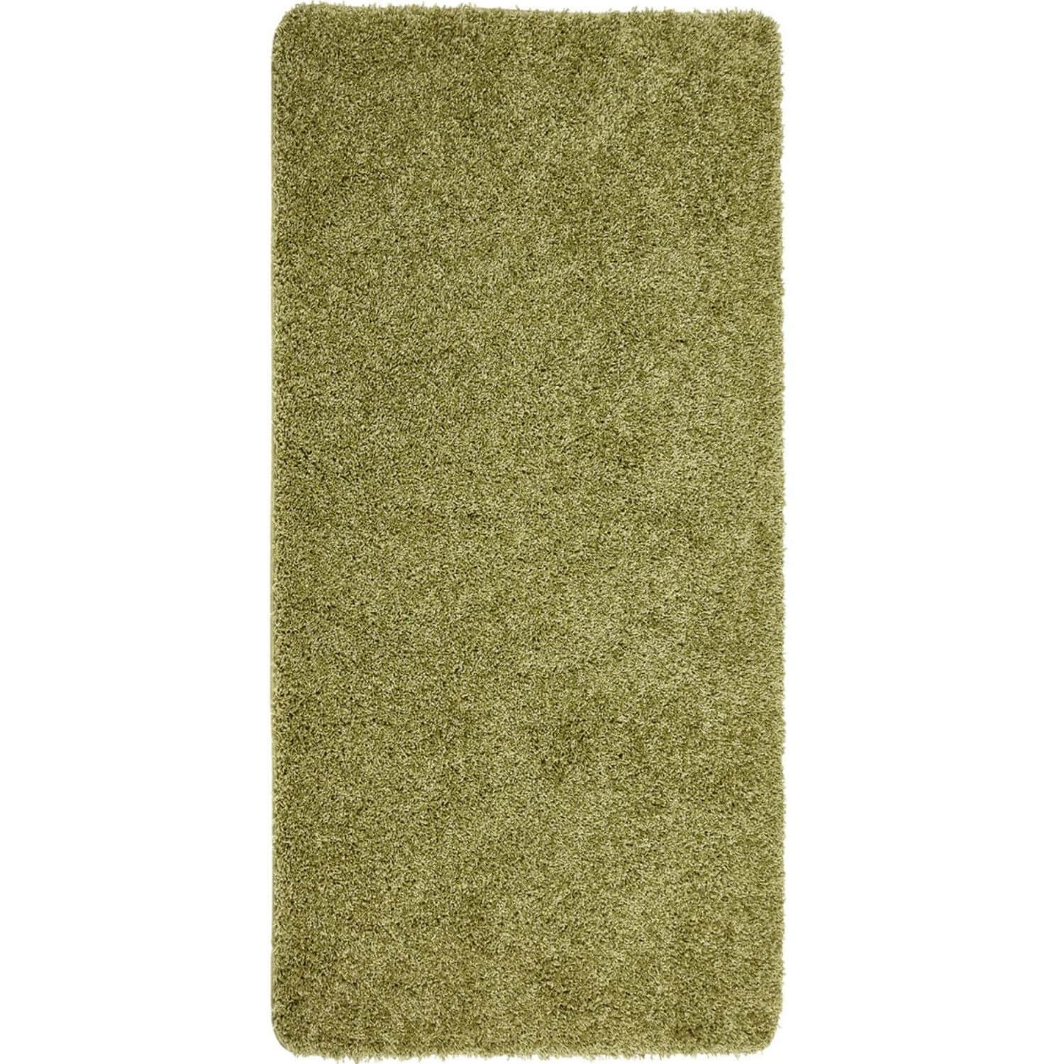Washable Olive Green Shaggy Rug - PN Home