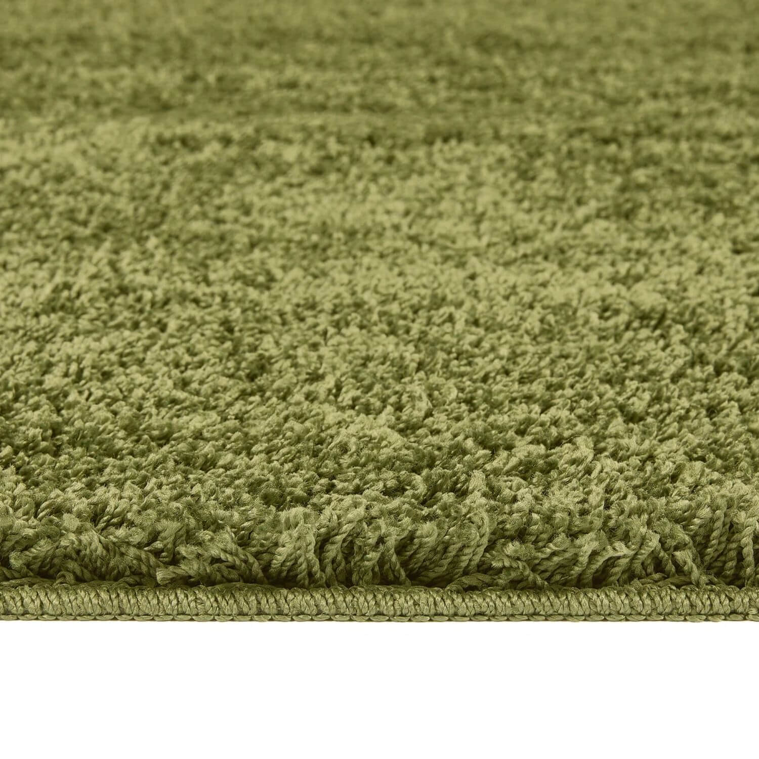 Washable Olive Green Shaggy Rug - PN Home