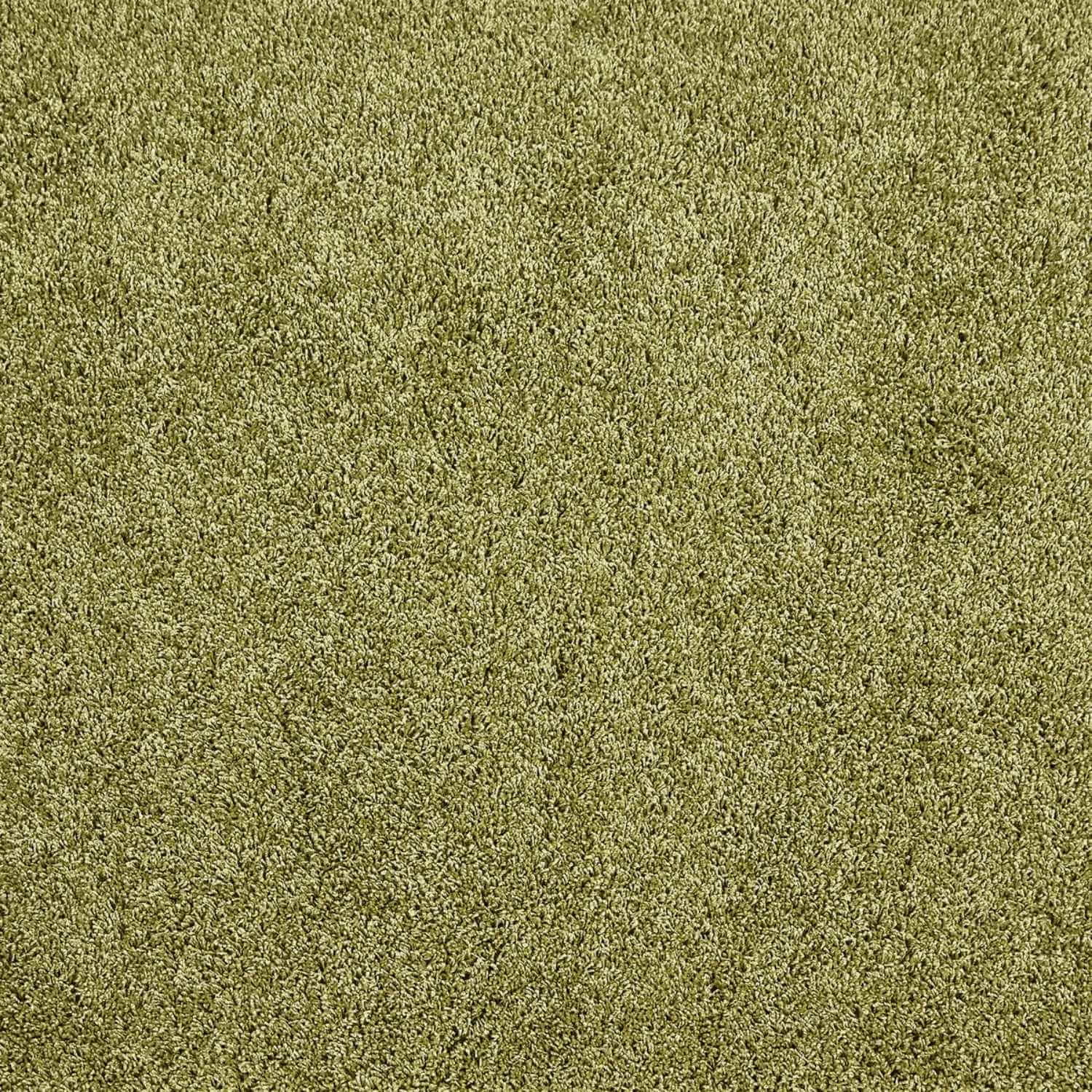 Washable Olive Green Shaggy Rug - PN Home
