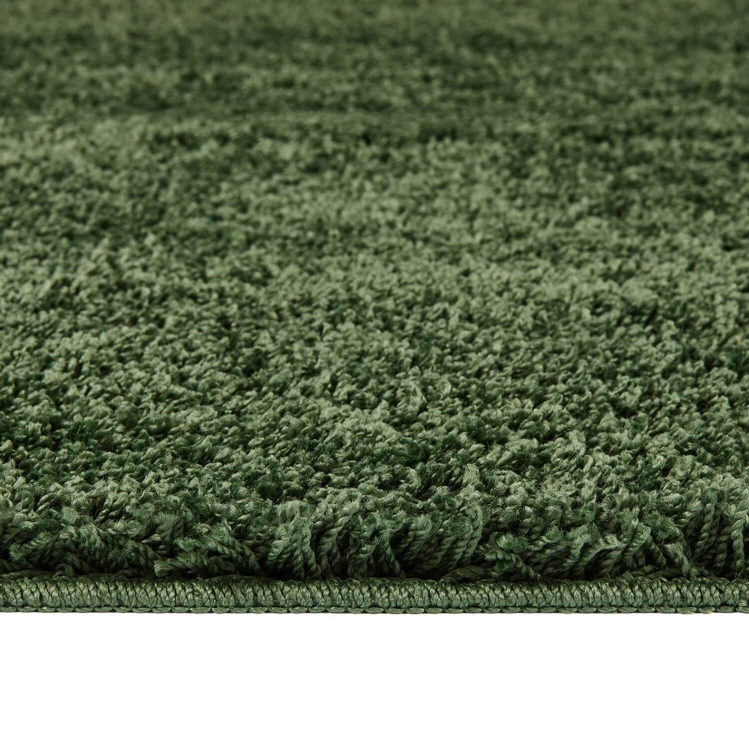 Washable Forest Green Shaggy Rug - PN Home