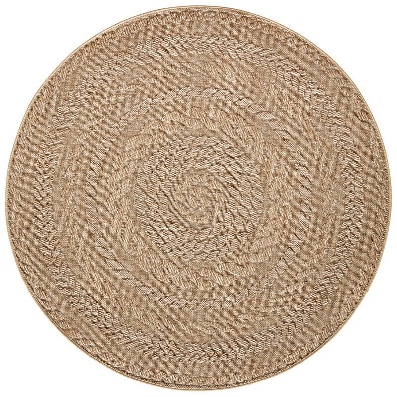 Indoor Outdoor Almendro Round Rug – Chevron Design - PN Home