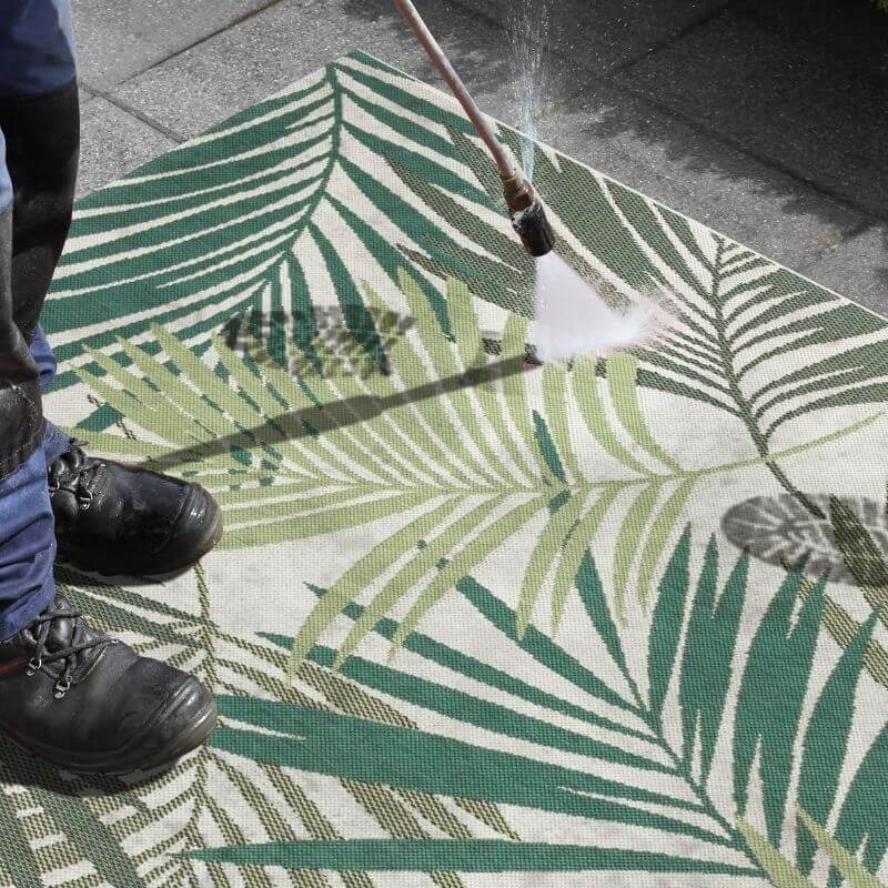Indoor Outdoor Vai Green Rug – Floral Design - PN Home