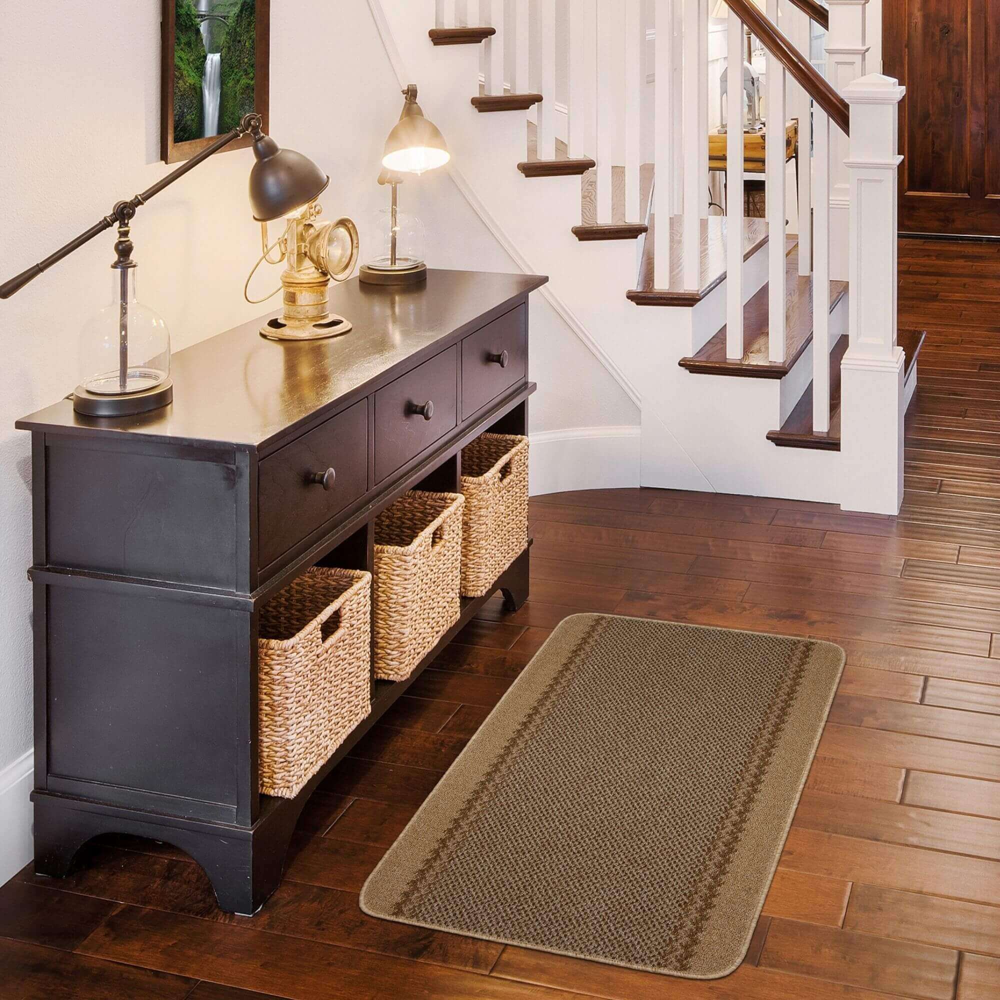 Washable Bordered Beige Rug  | 116B - PN Home