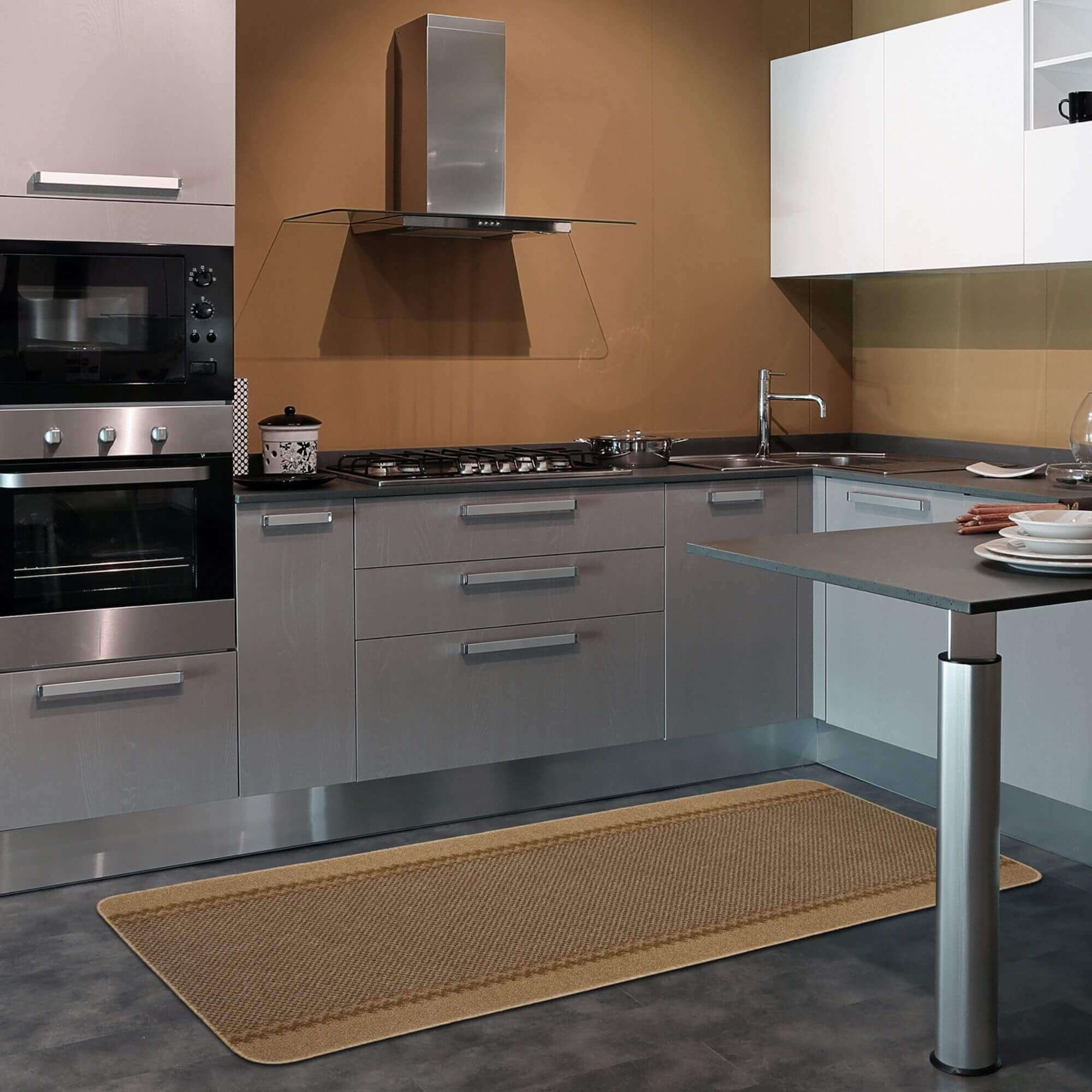 Washable Bordered Beige Rug  | 116B - PN Home