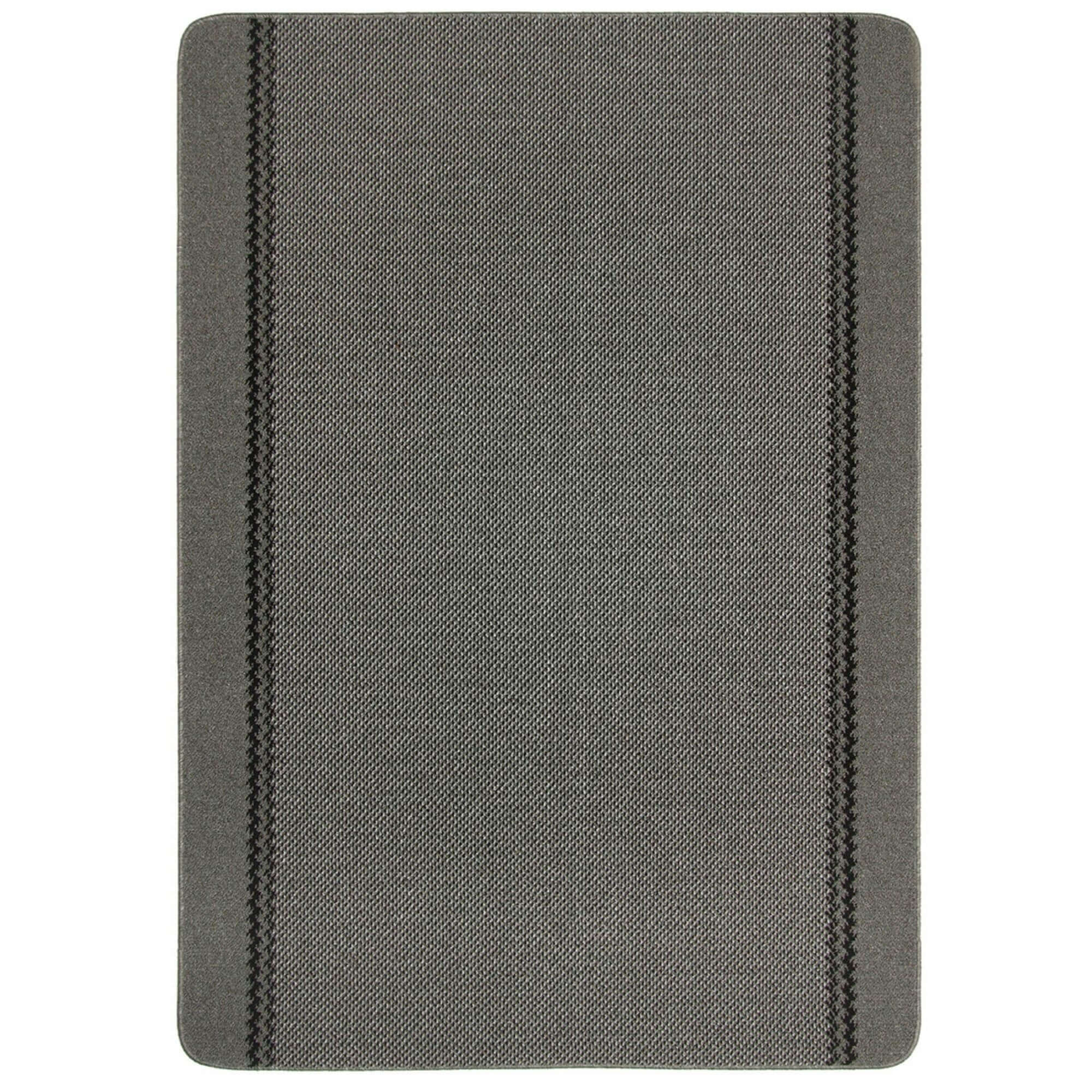 Washable Bordered Dark Grey Rug | 116D - PN Home