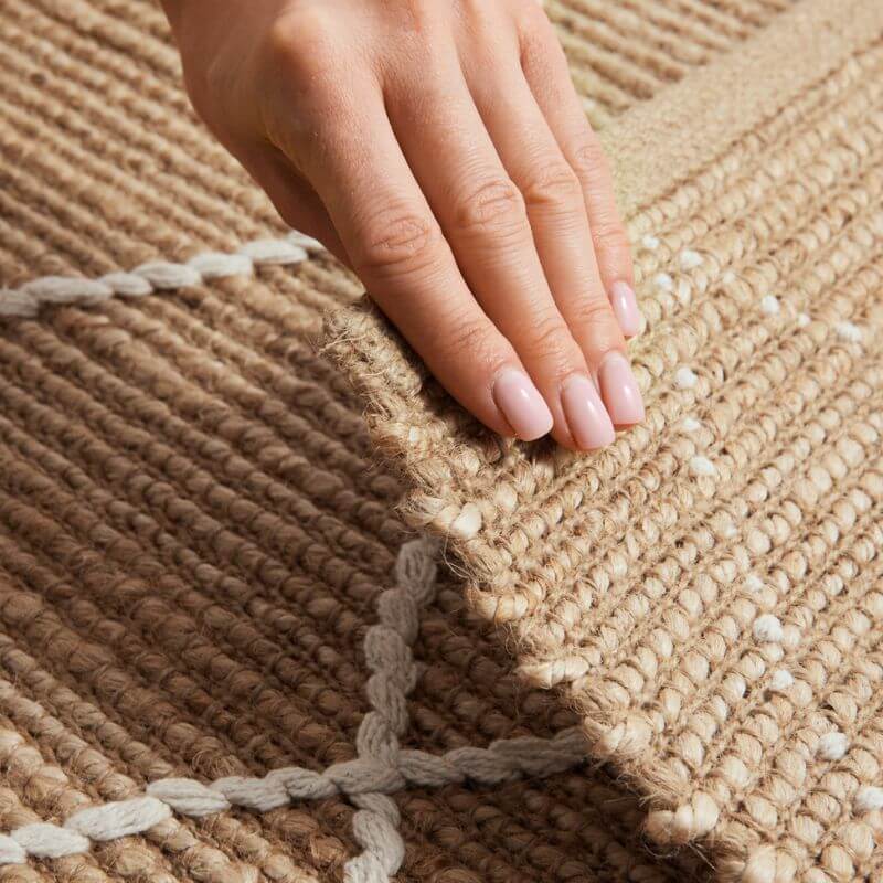 Jute Rug Kunu Natural Handwoven Diamond Design - PN Home