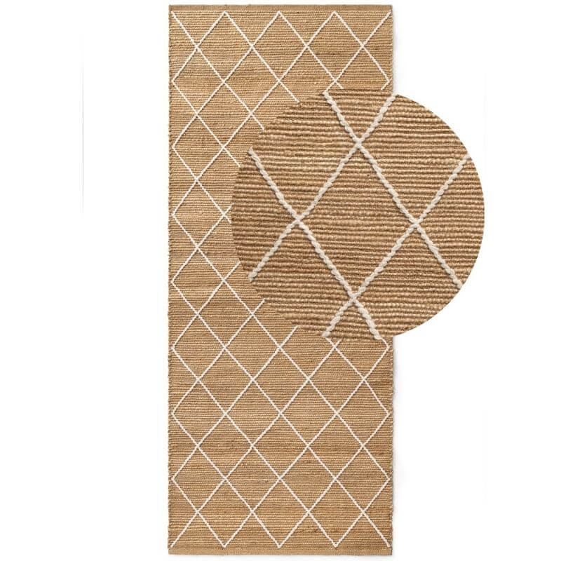Jute Rug Kunu Natural Handwoven Diamond Design - PN Home