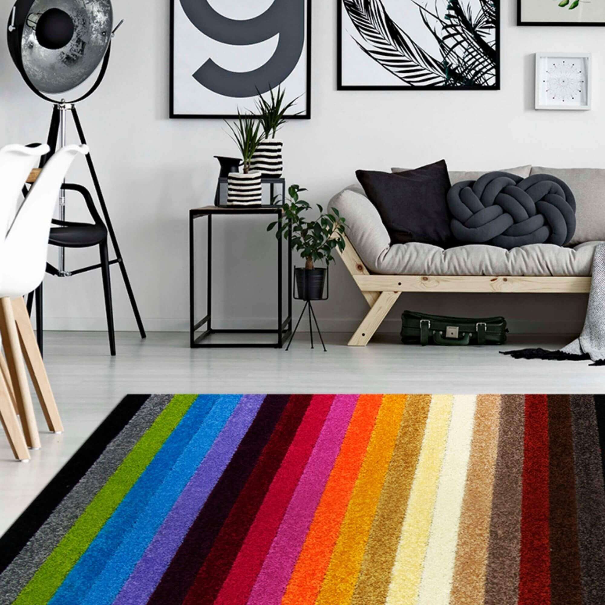 Alya Striped Multicolour Rugs | 117M - PN Home