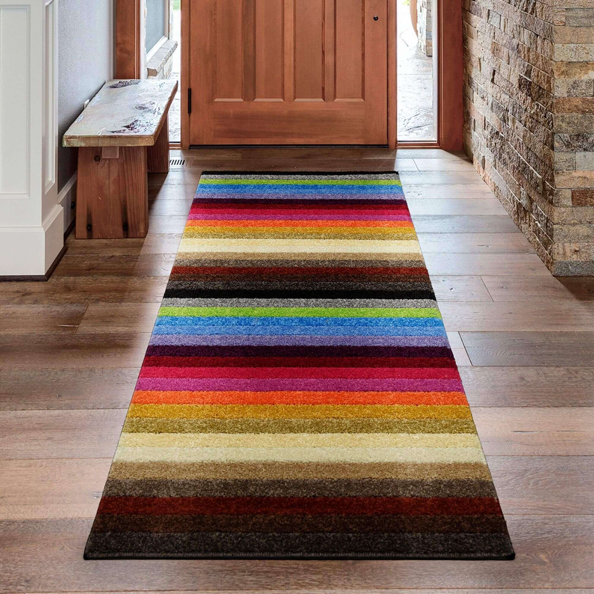Alya Striped Multicolour Rugs | 117M - PN Home