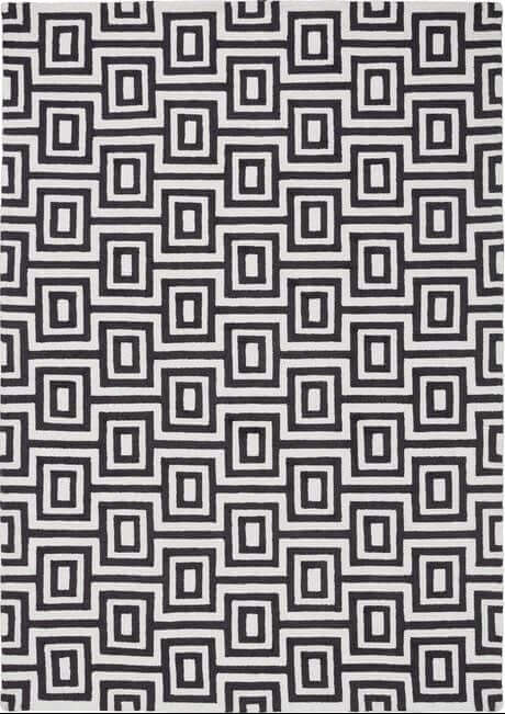 Wool Labyrinth Rug White and Black - PN Home