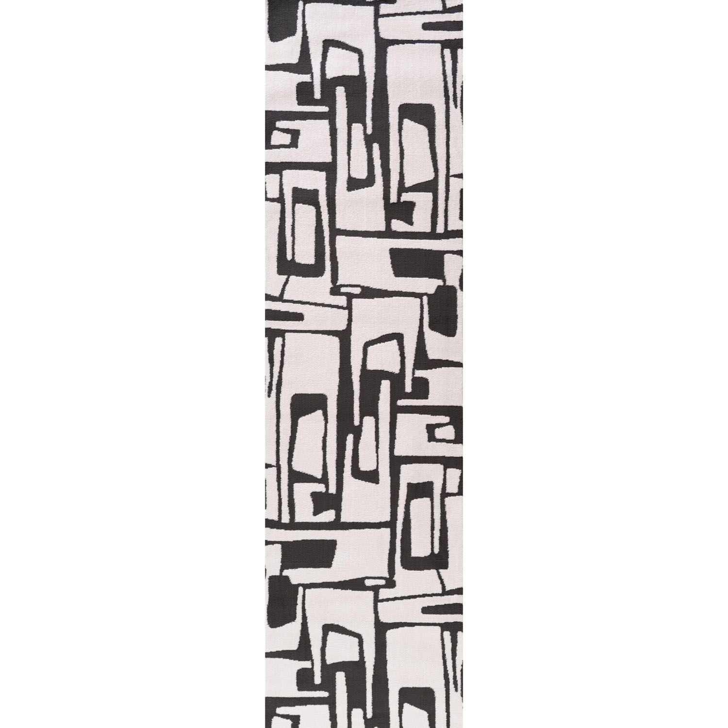 Loft Abstract Dark Grey Rug - PN Home