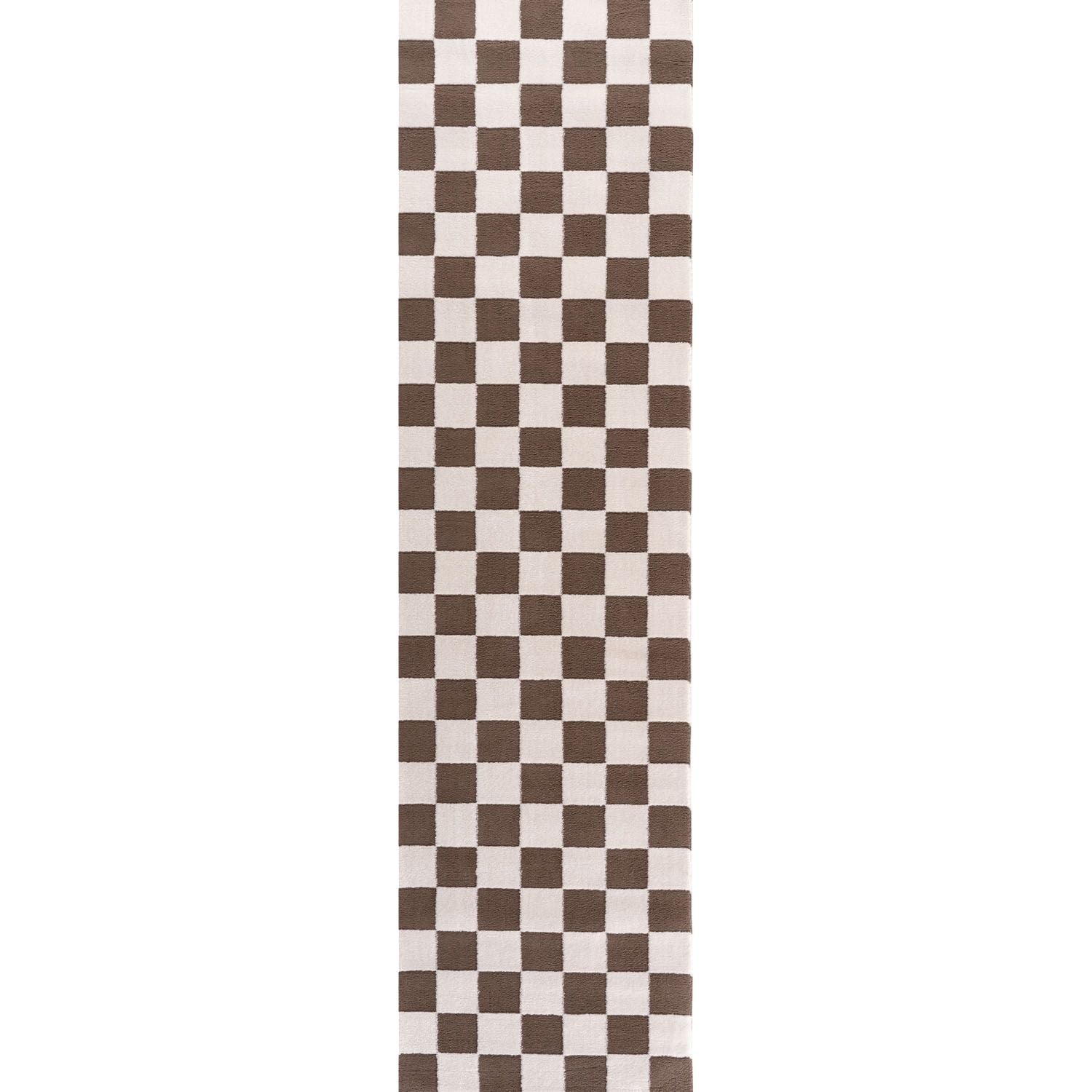 Loft Checkerboard Brown Rug - PN Home