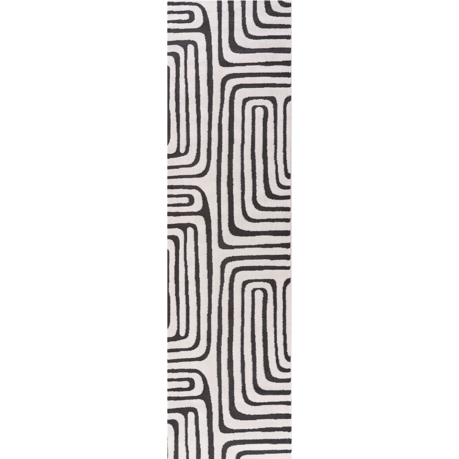 Loft Geometric Dark Grey Rug - PN Home