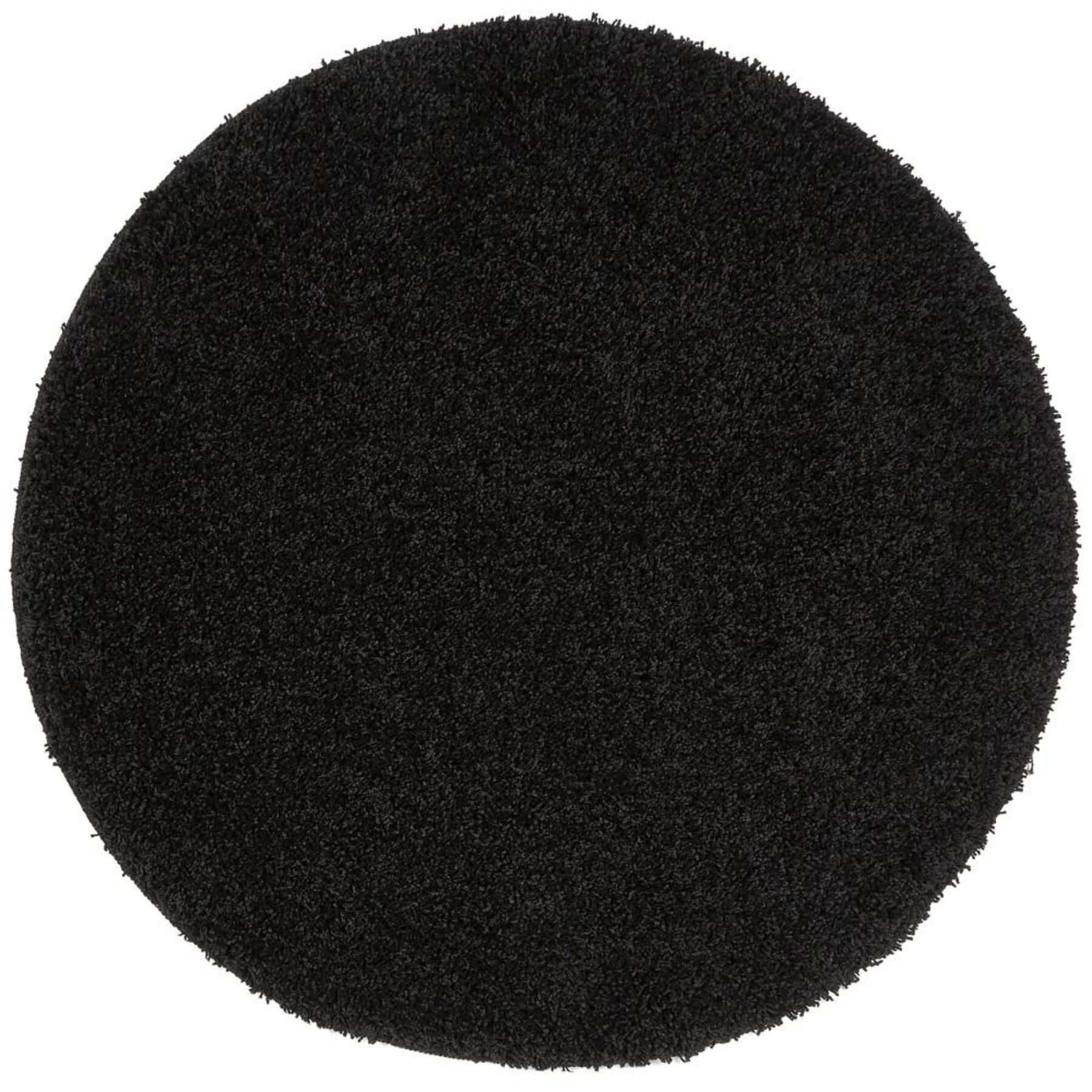 Washable Black Shaggy Rug - PN Home