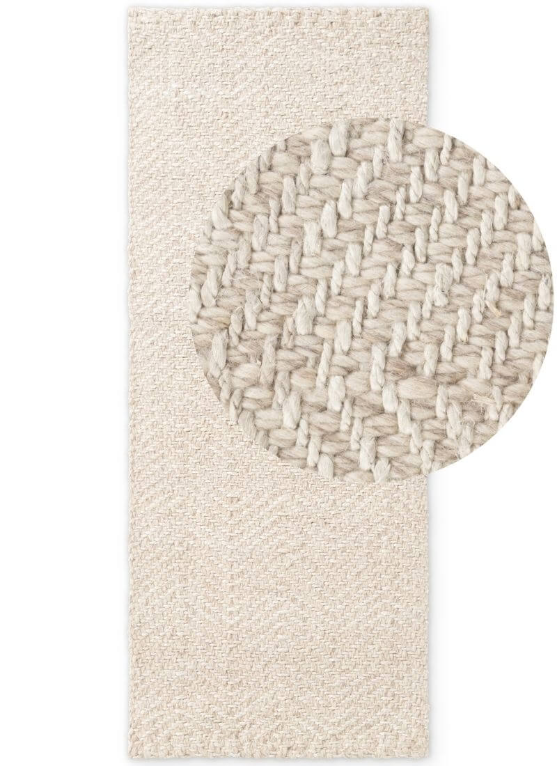 Majoli Natural White Herringbone Wool & Jute Rug - PN Home