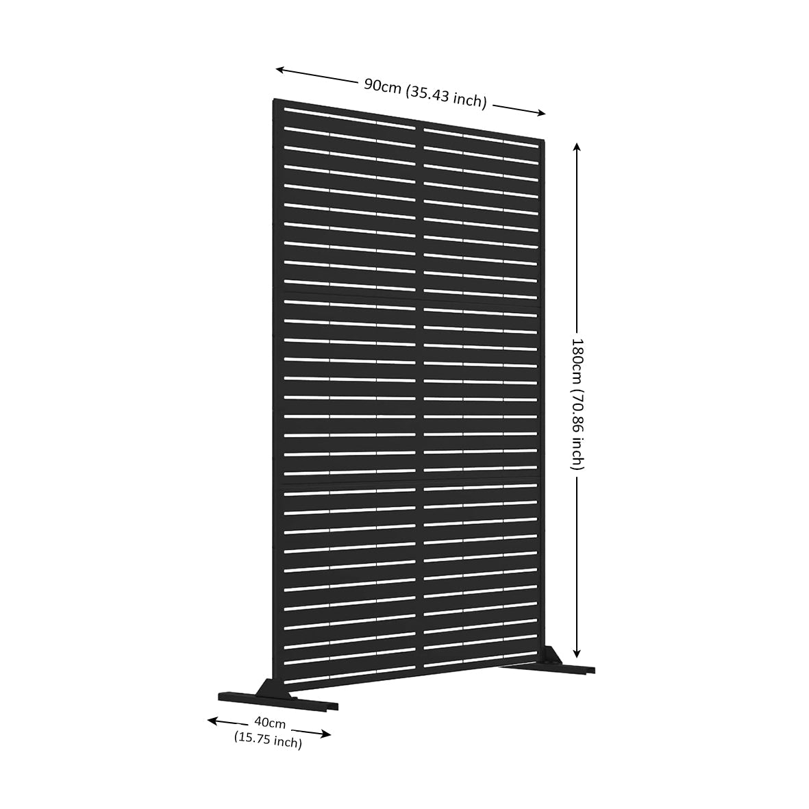 Metal Indoor/Outdoor Privacy Screen 90cm x 180cm - Slats - PN Home