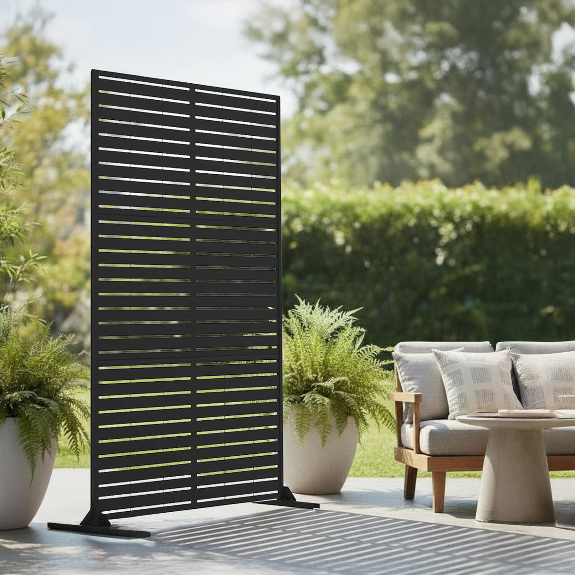 Metal Indoor/Outdoor Privacy Screen 90cm x 180cm - Slats - PN Home